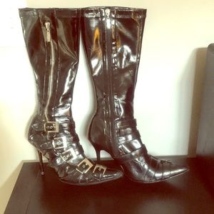 Ellie heeled buckle boots, size 7